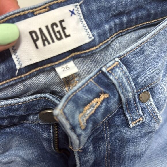 PAIGE Blue Skinny Jeans with Stretch and Mid-Rise Fit HOXTON Ankle Fit - Size 26 - Picture 4 of 5